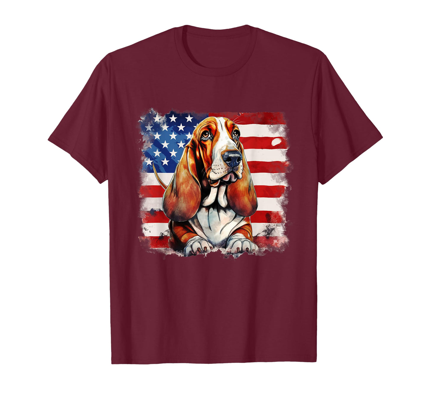 American Flag Basset Hound USA Vintage 4th Of July T-Shirt