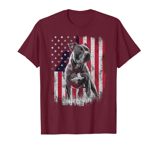 Pit Bull Dog Dad Mom 4th of July Patriotic USA Women Men T-Shirt