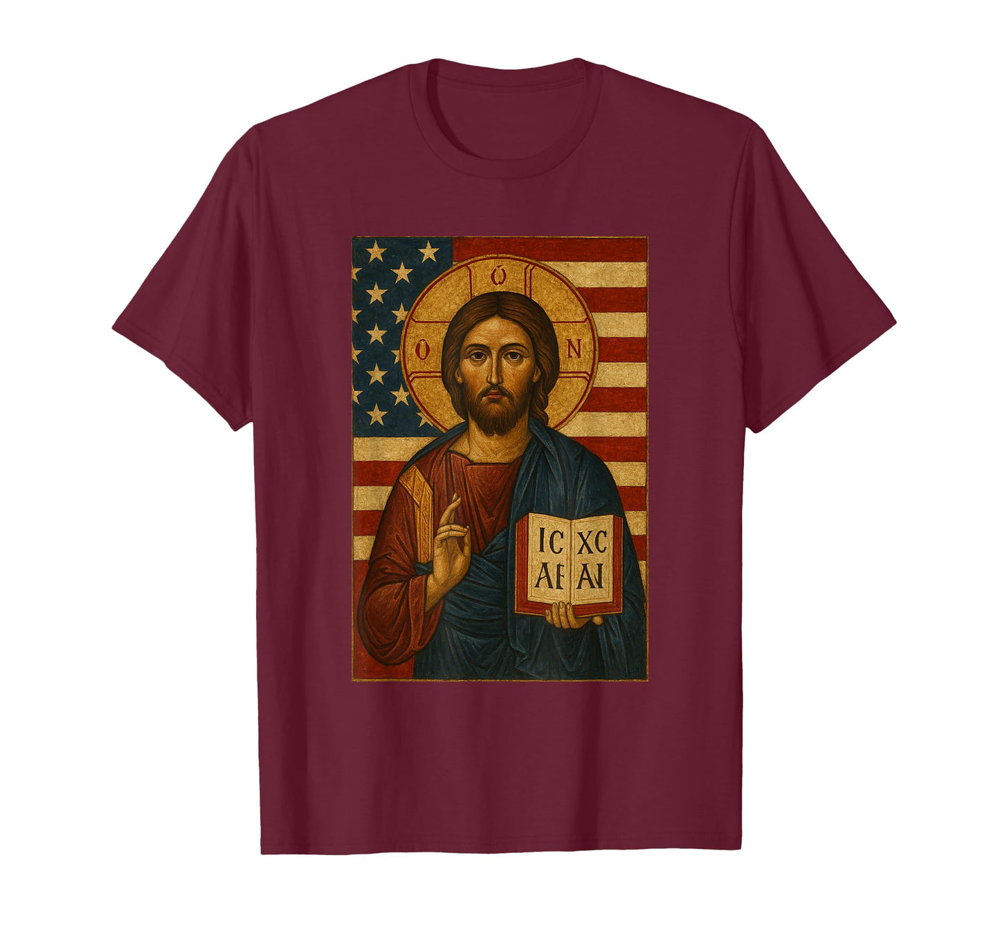 USA Loving Christian Jesus Christ Icon - Orthodox Catholic T-Shirt