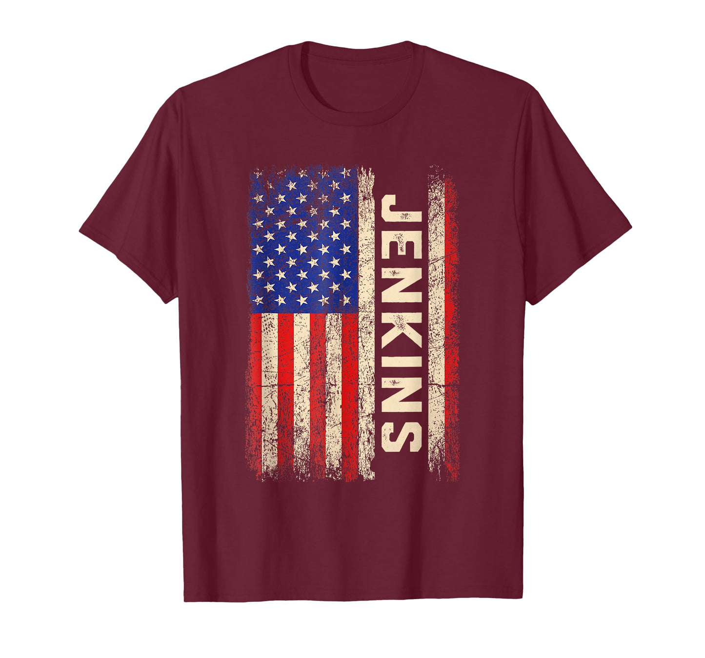 Jenkins Last Name Shirt Jenkins Name American Flag T-Shirt