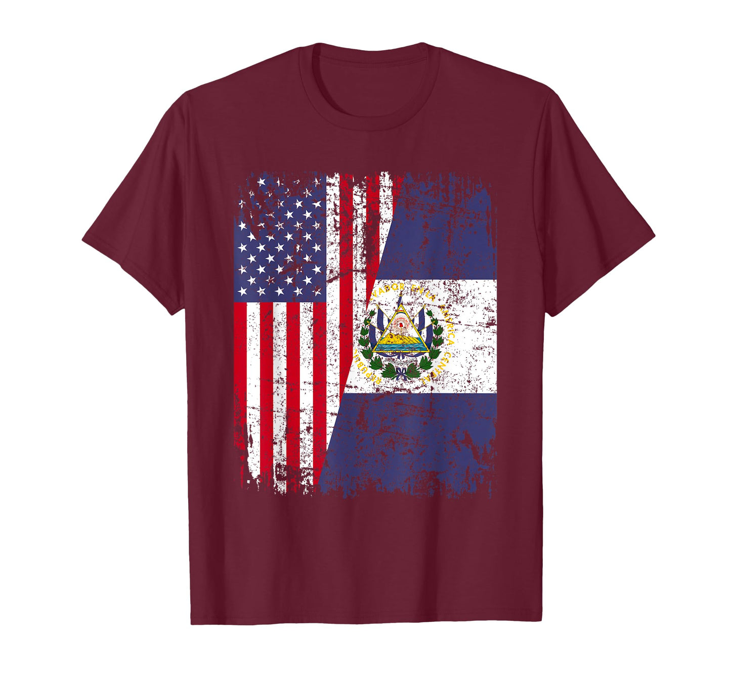SALVADORAN ROOTS | Half American Flag | EL SALVADOR Women Kids Men T-Shirt