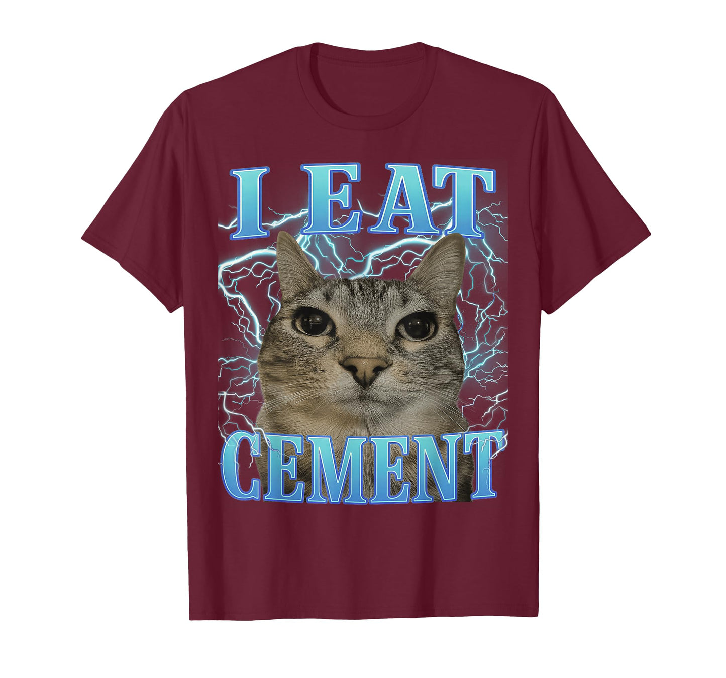 I Eat Cement Silly Cat Meme Funny Men Women Kids Graphic T-Shirt