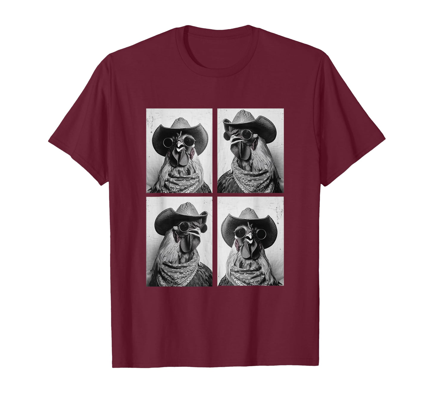 Cowboy Roosters with Sunglasses Animal Photo Booth Western T-Shirt
