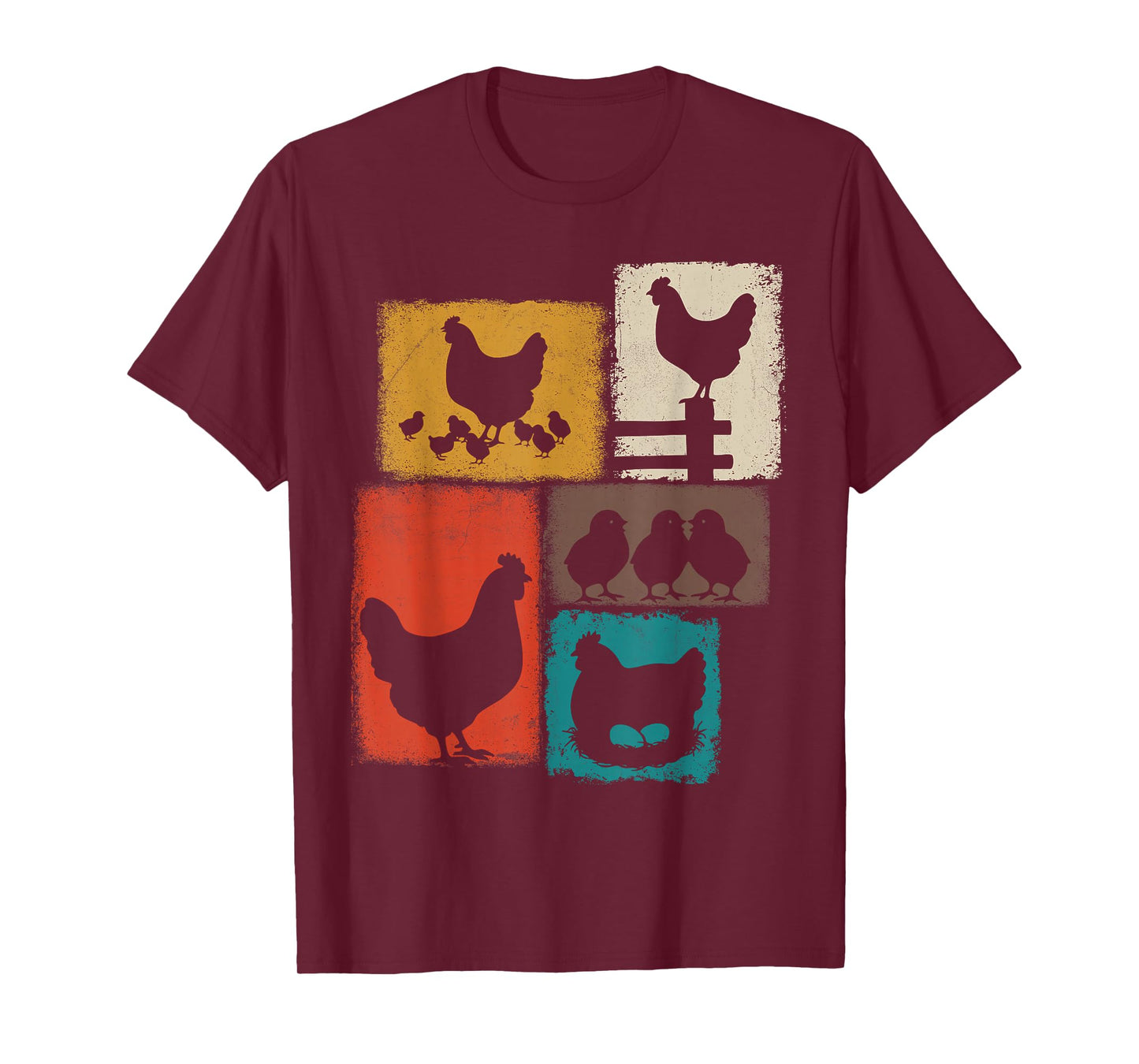 Chicken Vintage Collage Chickens Lover Farmer T-Shirt