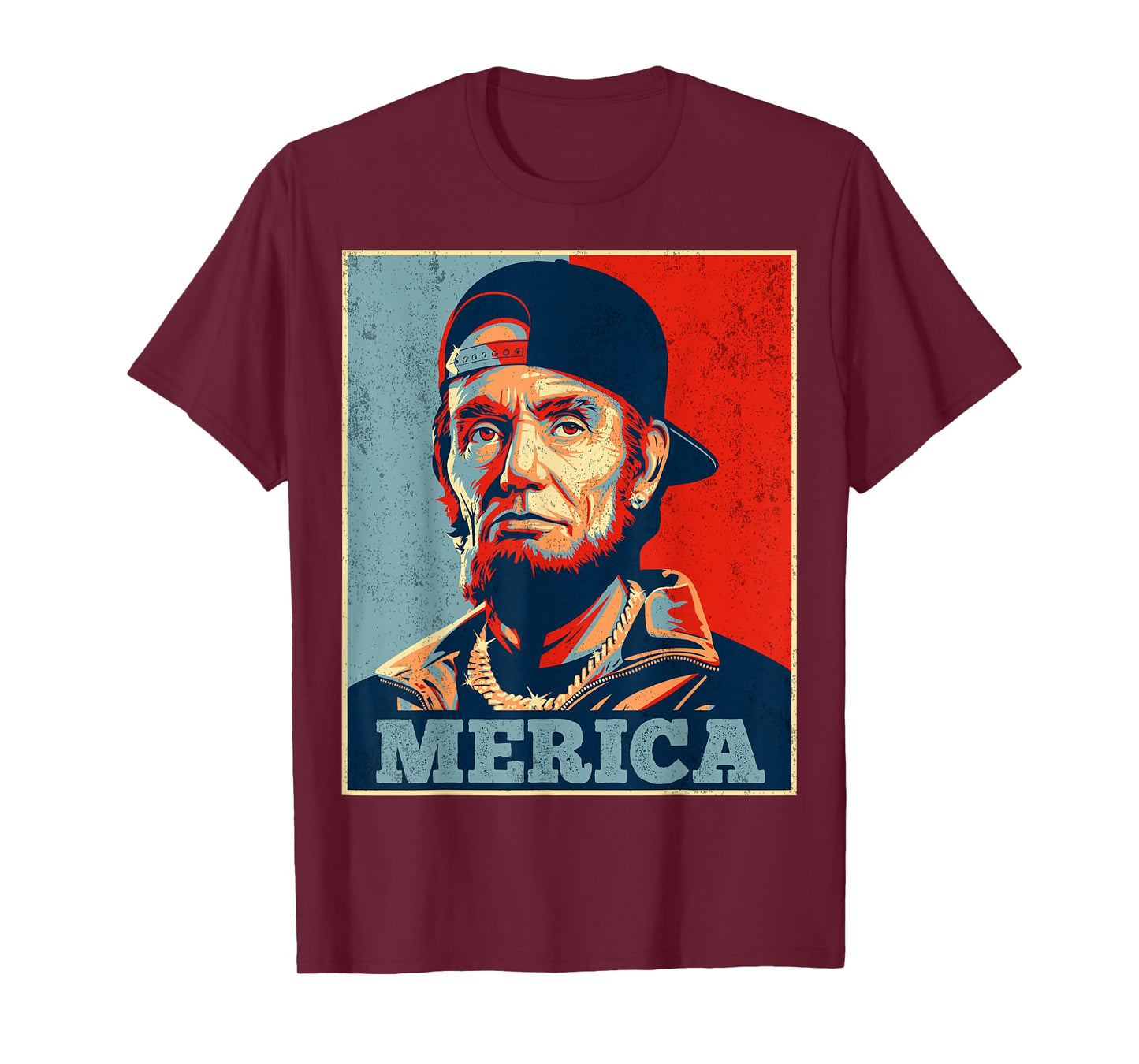 Abraham Lincoln 4th of July Merica Men Women American Flag T-Shirt
