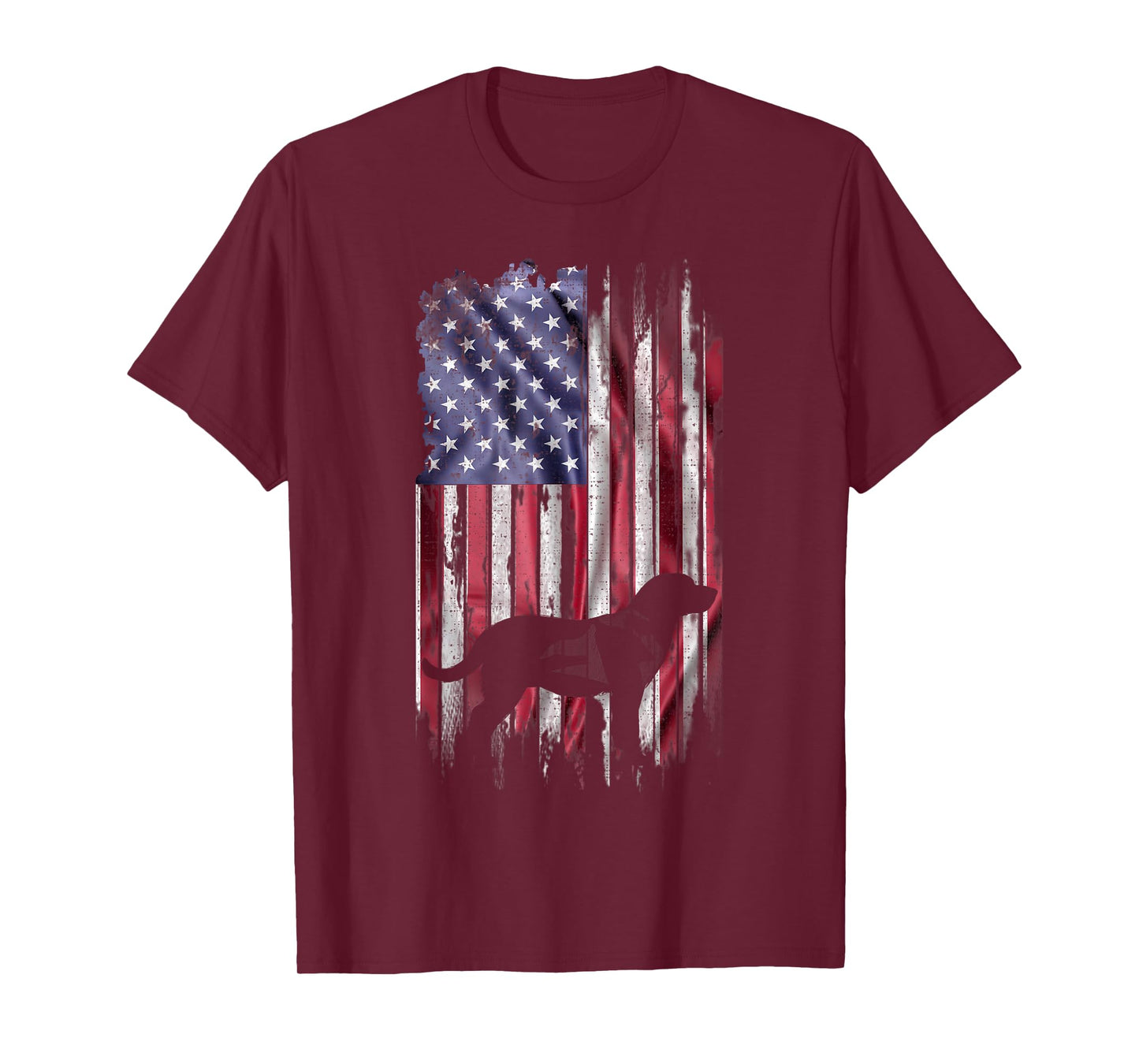 Vintage USA Flag Love Labrador Retriever Dog Lab Silhouette T-Shirt