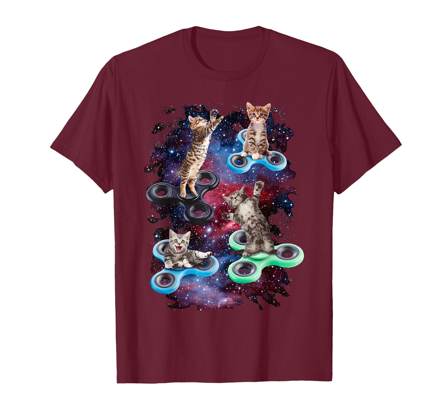 Fidget Spinner Fidget Kitties In Space T-Shirt