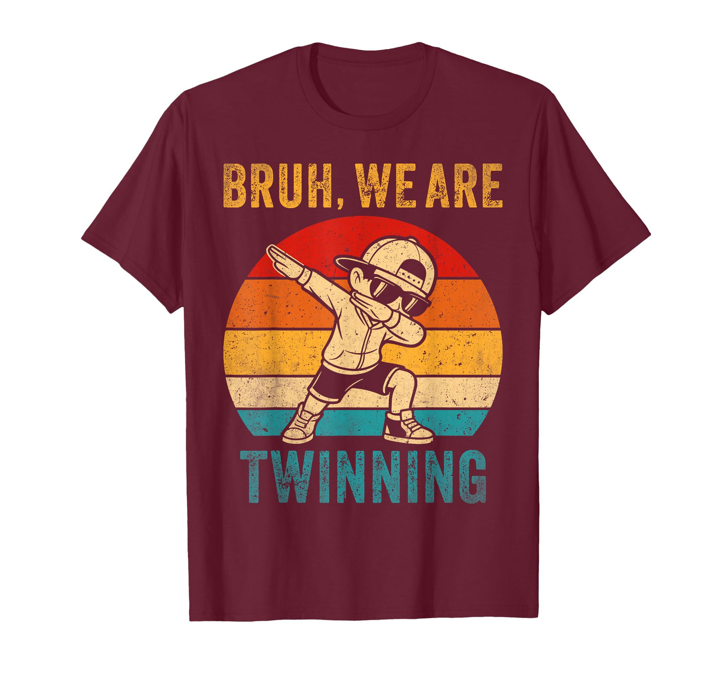 Bruh We are Twinning Kids Boys Funny Twin Day Dabbing Boy T-Shirt
