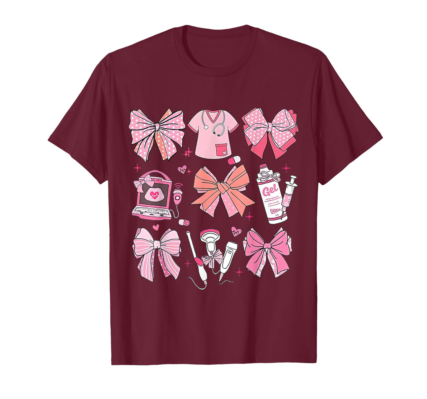 Coquette Pink Bow Ultrasound Tech Coquette T-Shirt