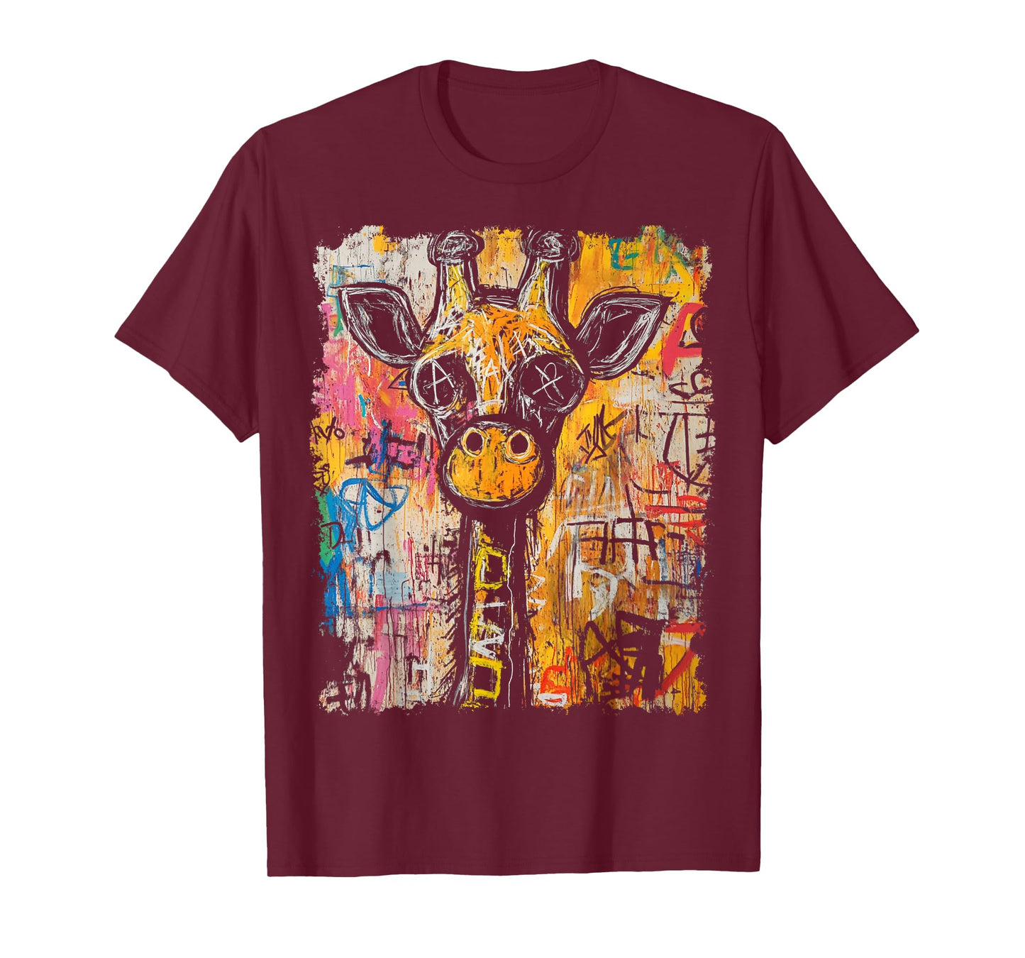 Animal Pop Art Design With A Giraffe On It Men's Graffiti T-Shirt