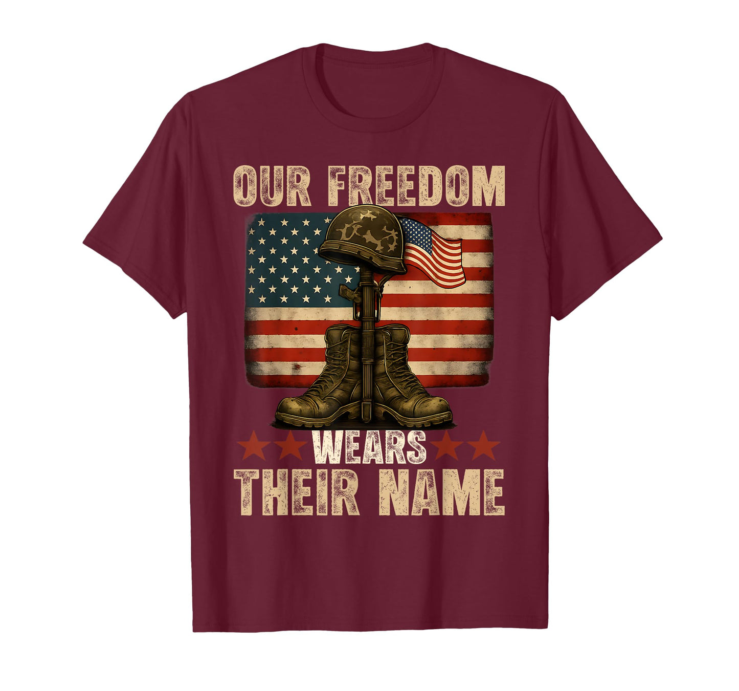 Fallen Soldier USA Flag Memorial Day Patriotic Veterans Day T-Shirt