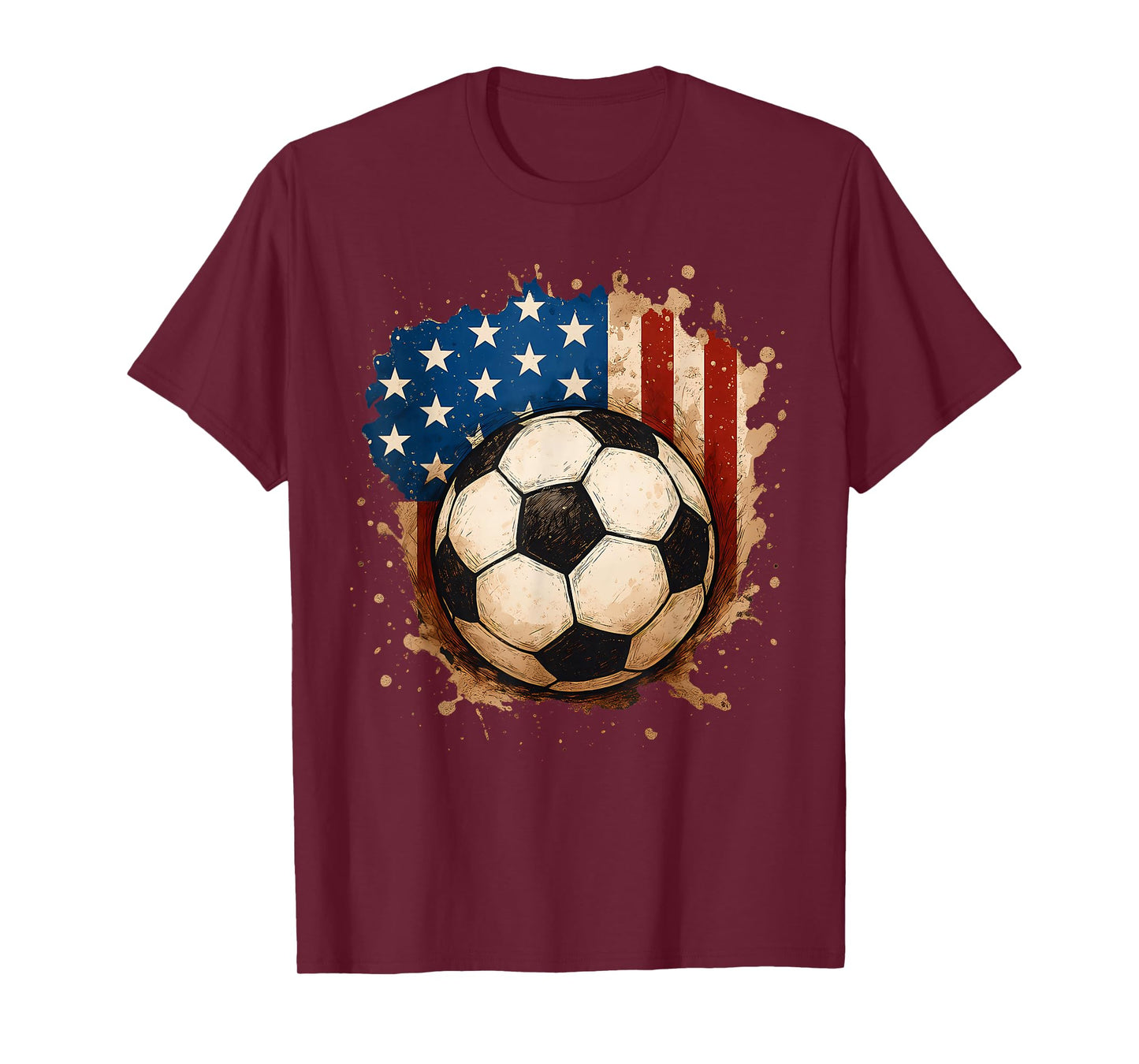 4th of July Patriotic Soccer USA American Flag Boys Mens T-Shirt