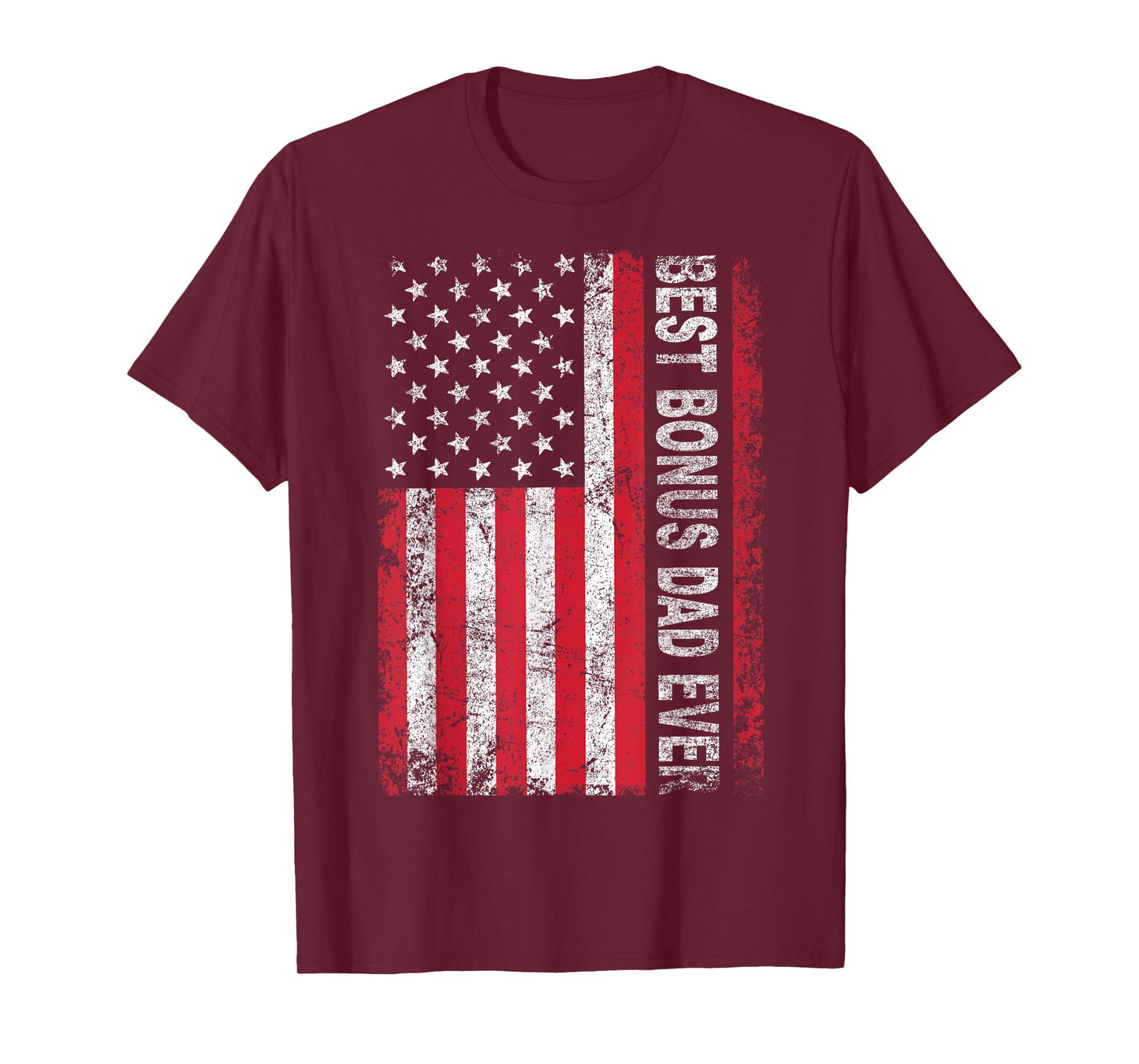 Step Dad T Shirt For Gift: Best Bonus Dad Ever American Flag T-Shirt