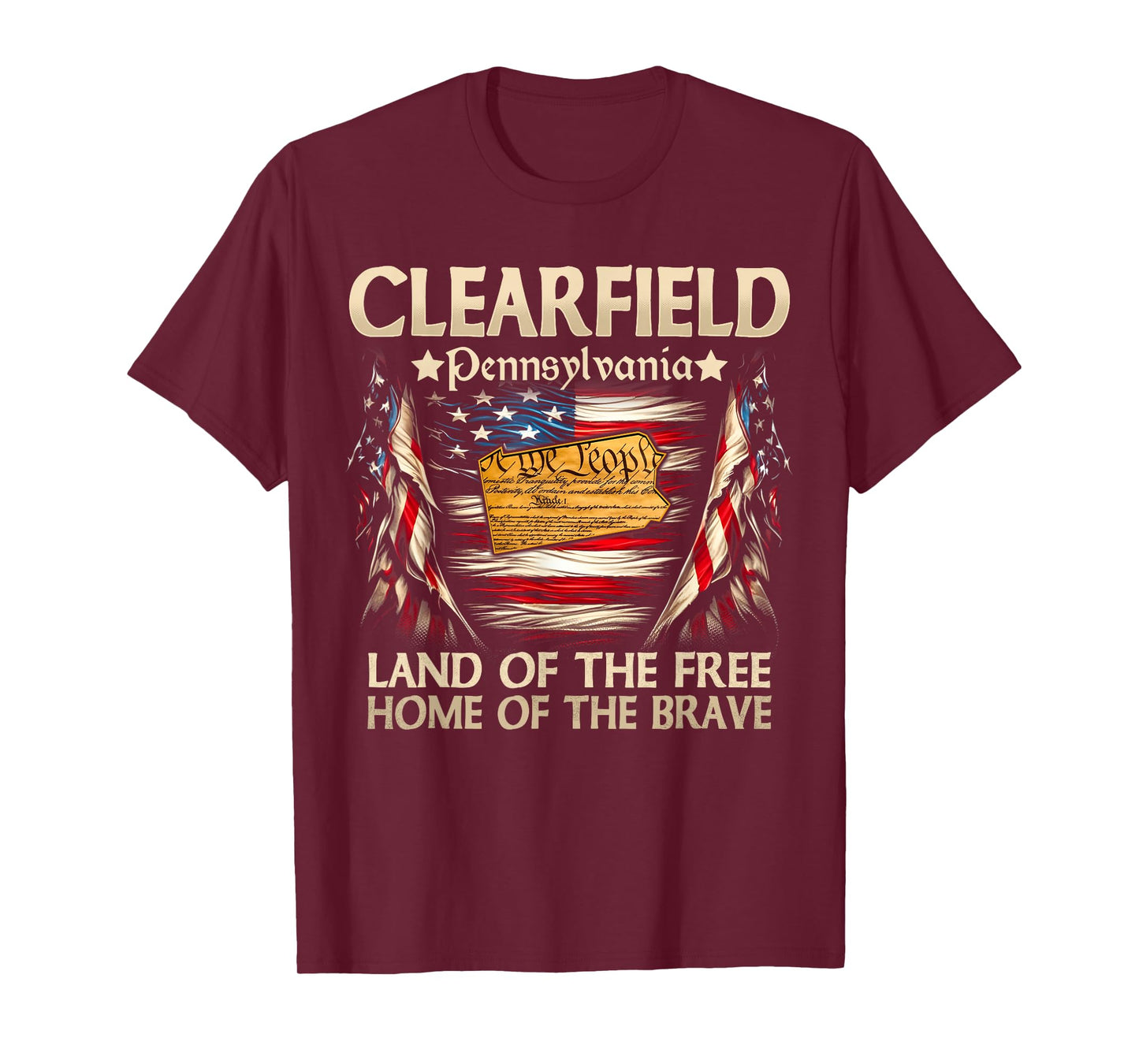 Clearfield Pennsylvania USA Flag 4th Of July T-Shirt