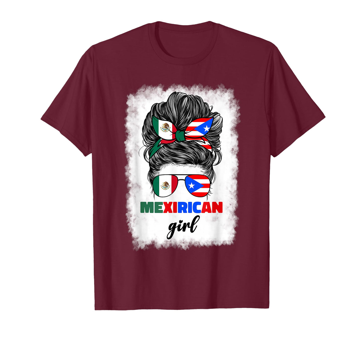 Mexirican Girl Mix Half Mexican and Puerto Rican Rico Flag T-Shirt