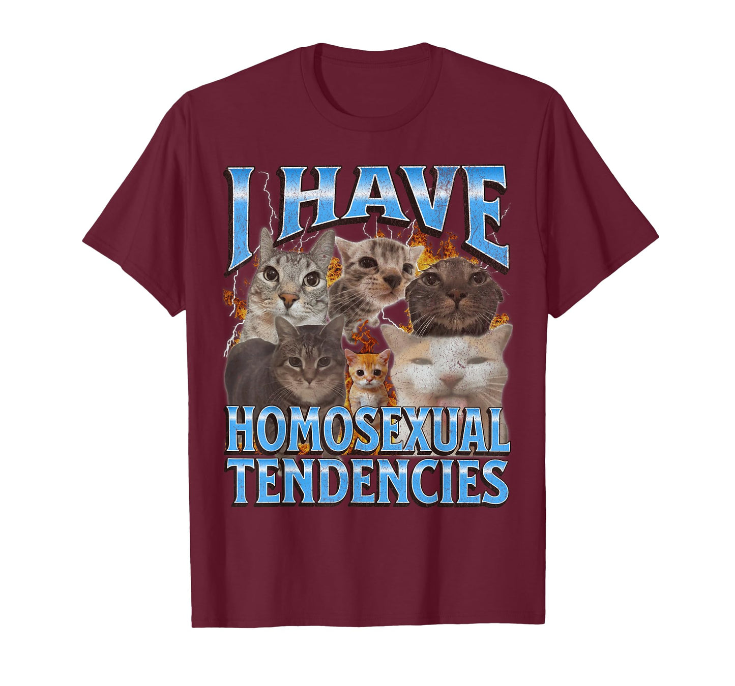 I Have Homosexual Tendencies Funny Cat Meme Bootleg Graphic T-Shirt