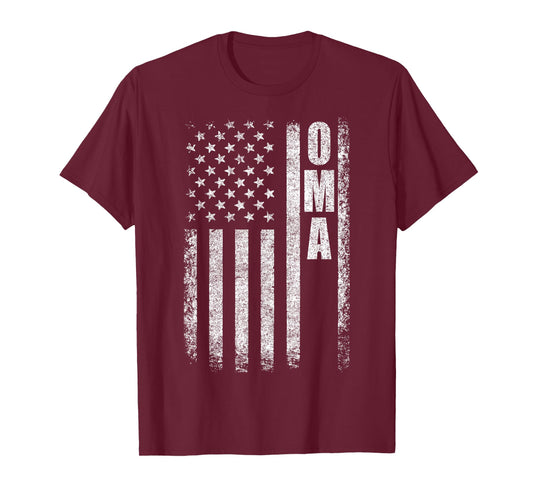 Proud Oma American Flag Mother's Day Patriotic T-Shirt