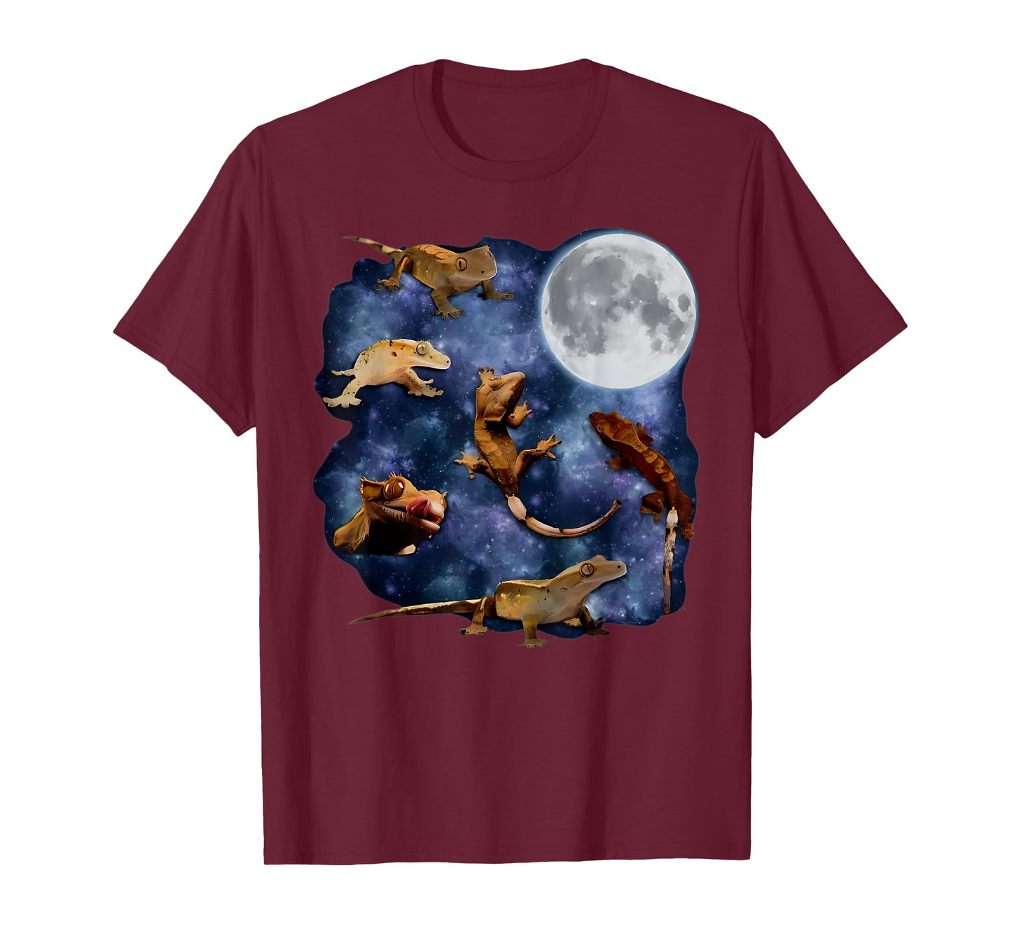 Crested Gecko Moon Retro Reptile Mom Dad Breeder Lover T-Shirt