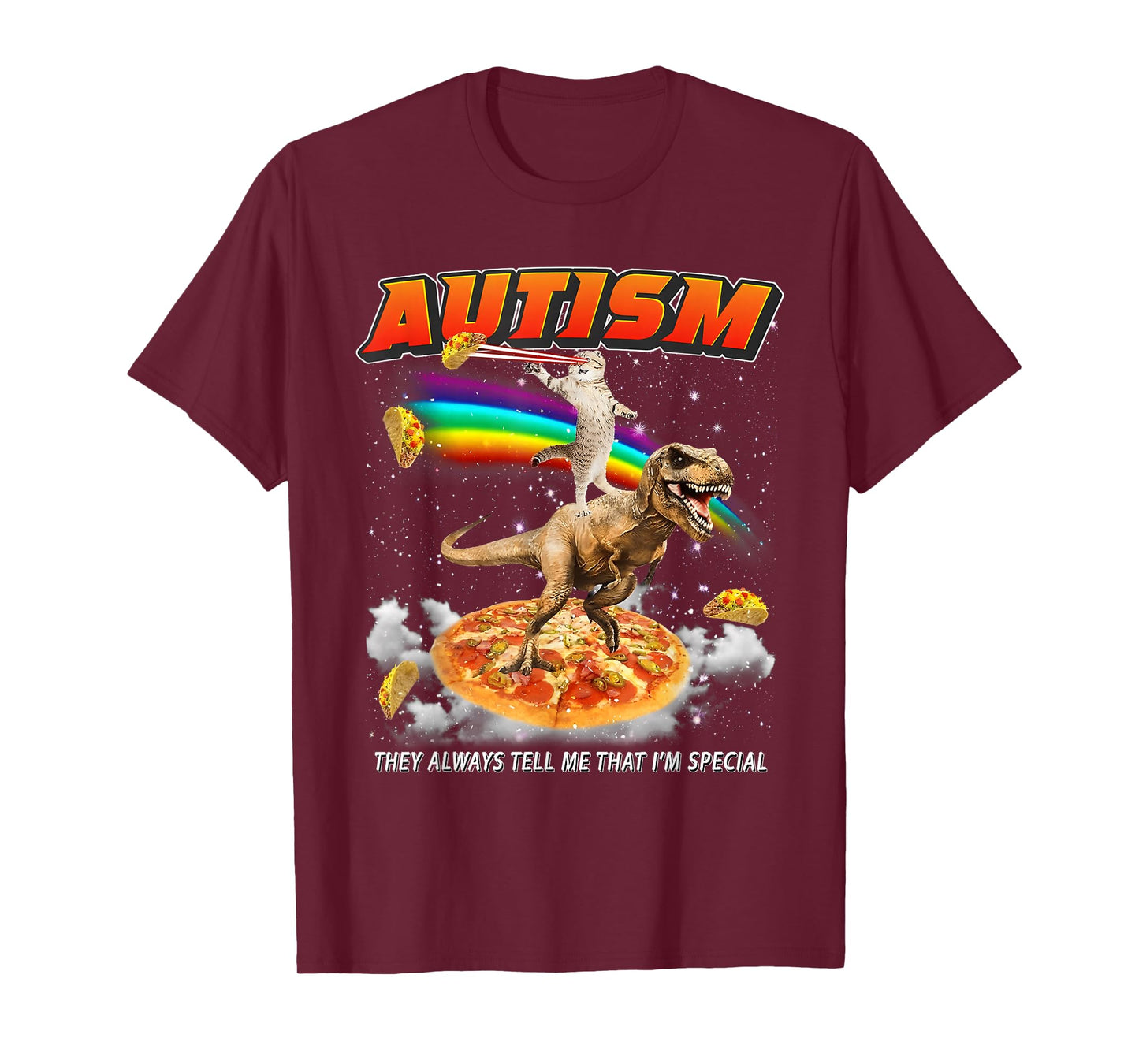 Autism Awareness T-rex Cat Meme Neurodiversity Pride T-Shirt