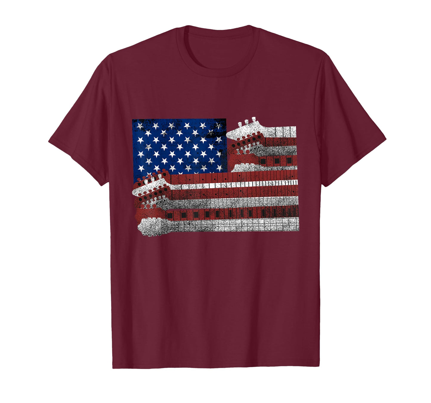 Guitar T-Shirt - US Flag Lovers - USA Patriotic Guitarist Women Kids Men T-Shirt