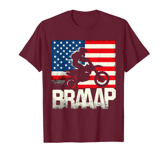 USA American Flag Motocross Rider Dirt Bike Supercross T-Shirt