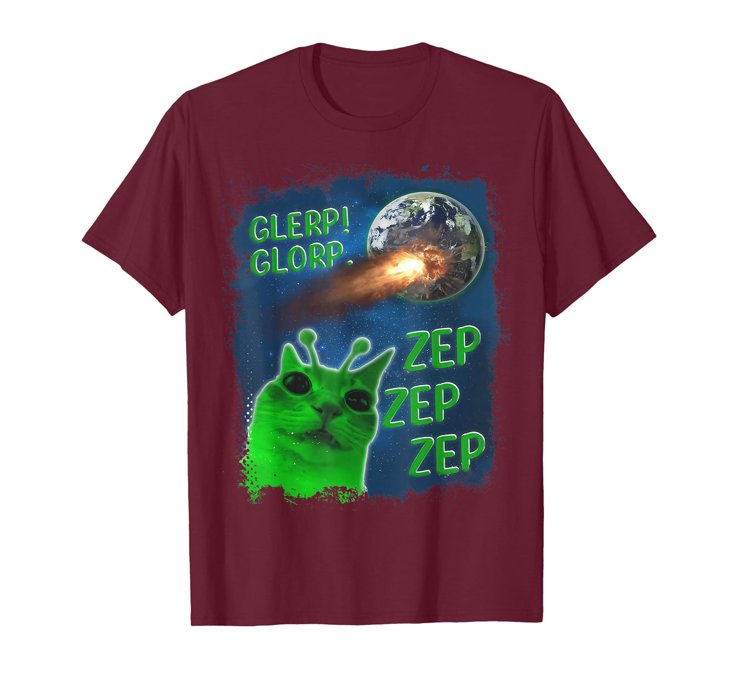 Glerp Glorp Funny Alien Cat T-Shirt