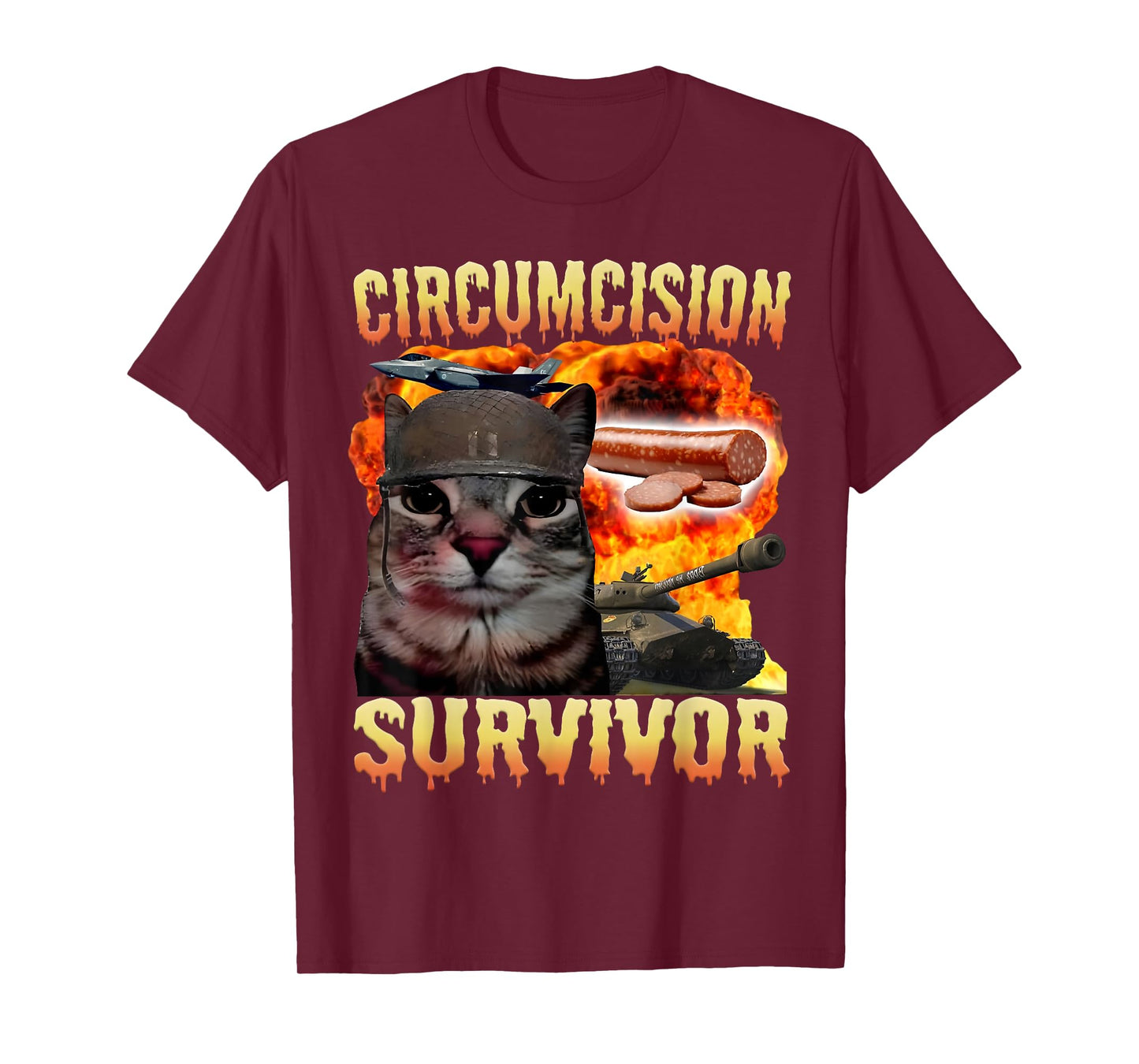 Funny Circumcision Survivor Cat Oddly Specific Cat Meme Gift T-Shirt
