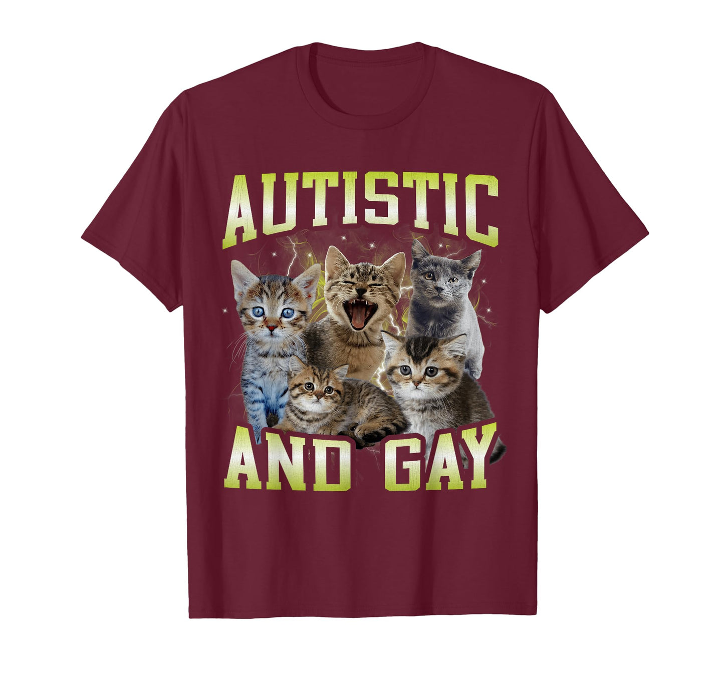 Autistic and Gay Funny Hard Cat Dank Meme Bootleg T-Shirt