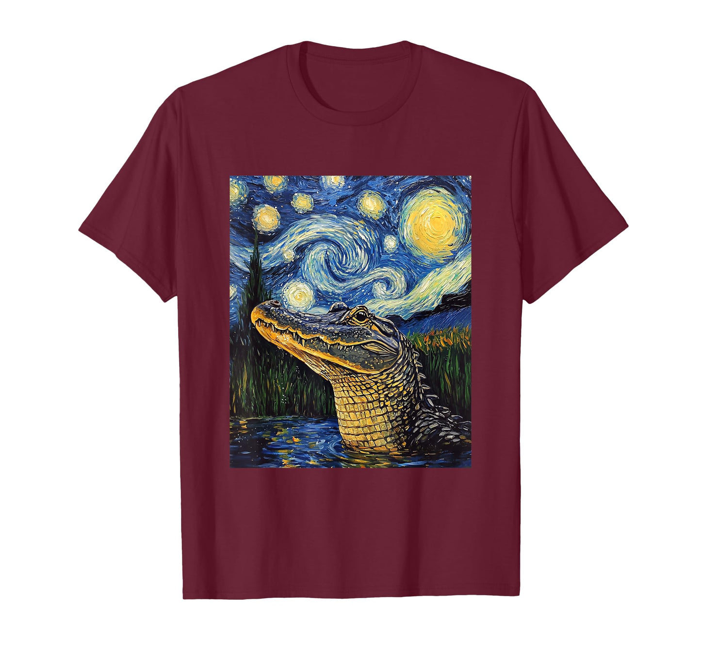 Alligator - Van Gogh Style - Starry Night T-Shirt