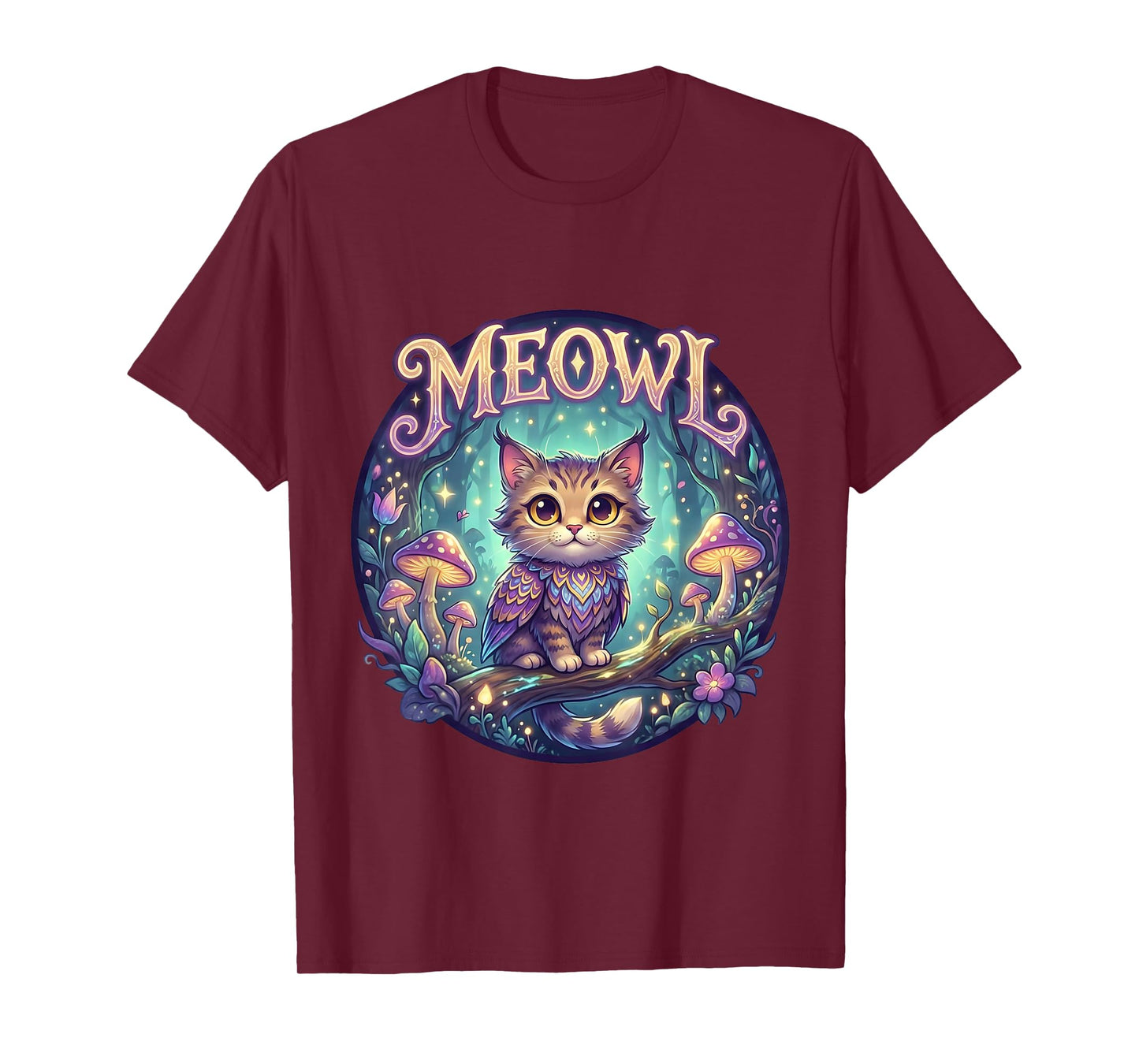 Meowl Cat Owl Meme Brainrot Kids Cursed Silly Gen Alpha Cute T-Shirt