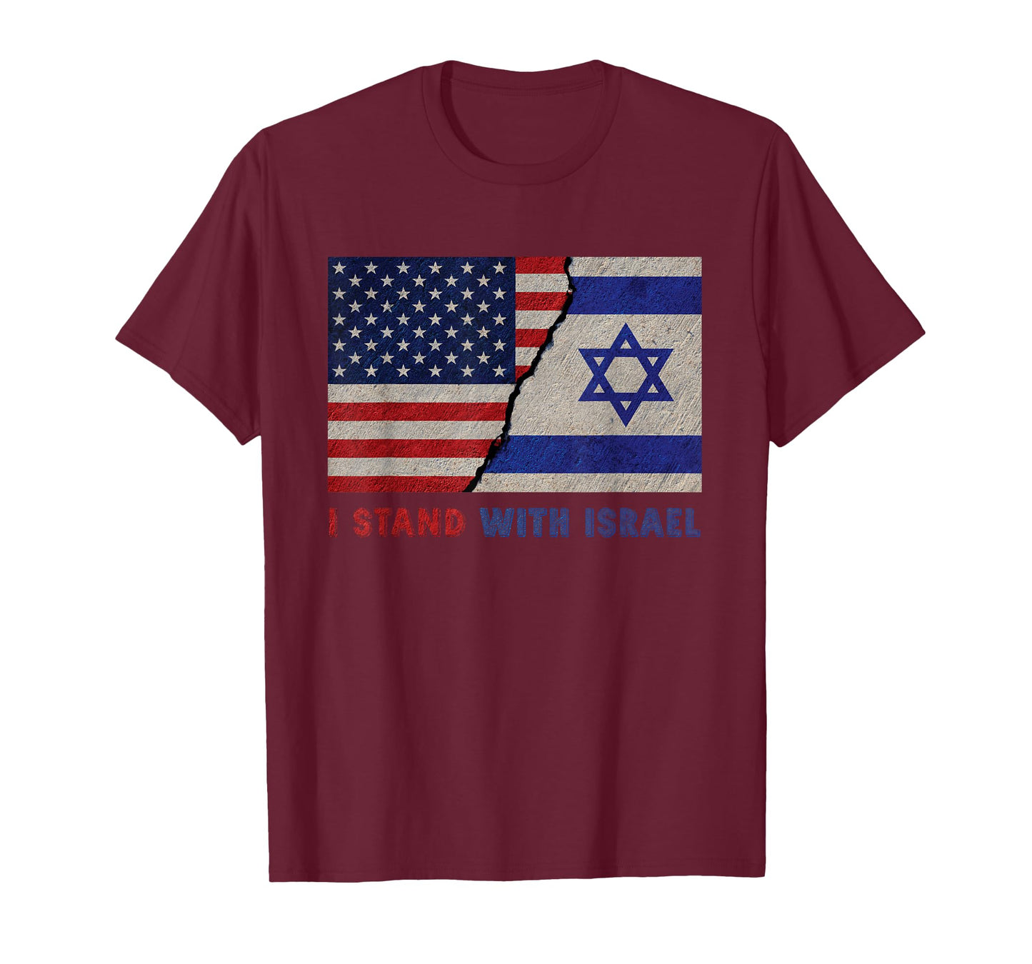 I Stand with Israel Patriotic USA and Israel Flag T-Shirt