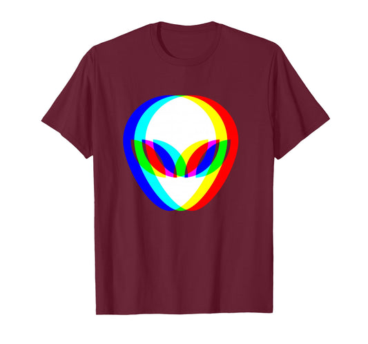 Alien Head Trippy Vaporwave Techno Rave EDM Music Festival Long Sleeve T-Shirt