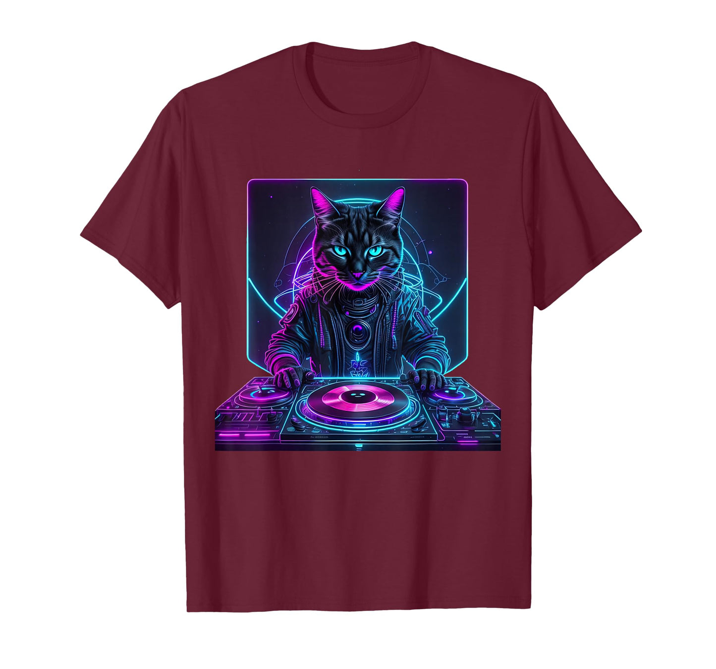 DJ Cat Funny House Meow Music Party EDM Techno T-Shirt