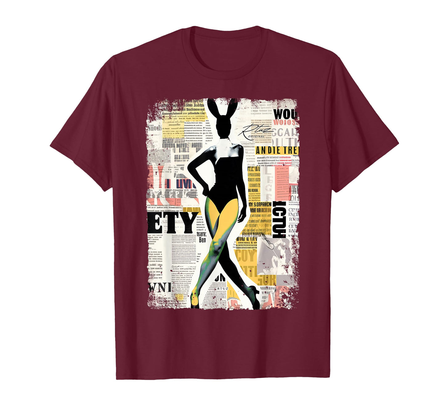 Magazin Cover Vintage Girl Bunny Collage Sexy Model Pin-up T-Shirt