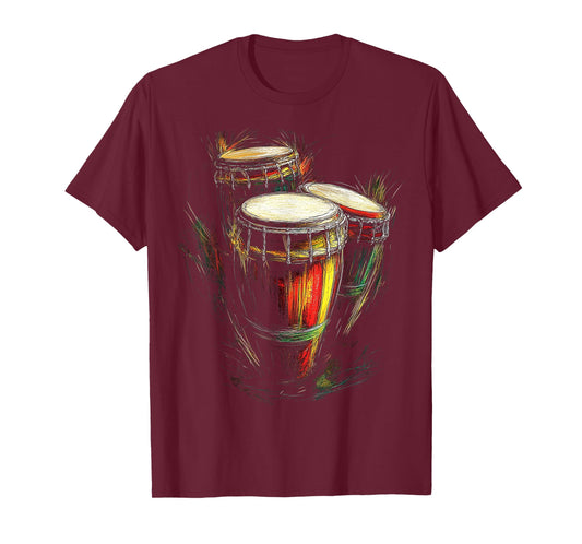 Congas Music Instrument Motif Artwork Congas T-Shirt