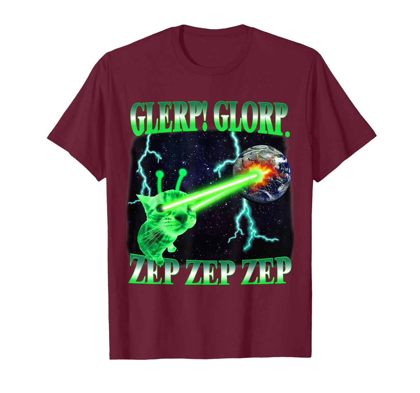 Glerp Glorp Funny Alien Cat Meme Gnarp Cat Silly Alien T-Shirt