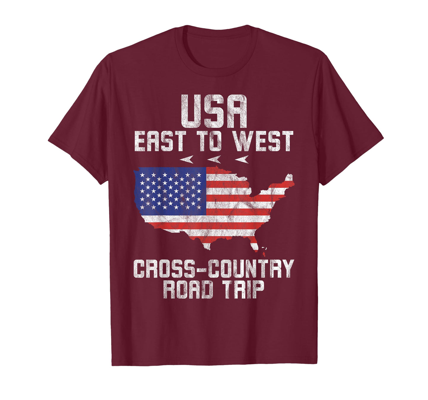 America Flag USA Road Trip Cross-Country Travel Vintage T-Shirt