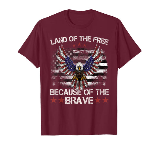 America Eagle | Land of The Free Because of The Brave T-Shirt