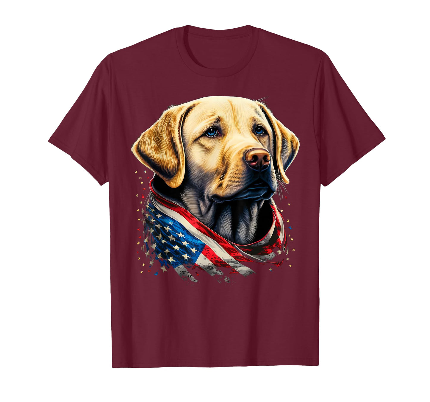 USA 4th Of July Yellow Patriotic American Labrador Retriever T-Shirt