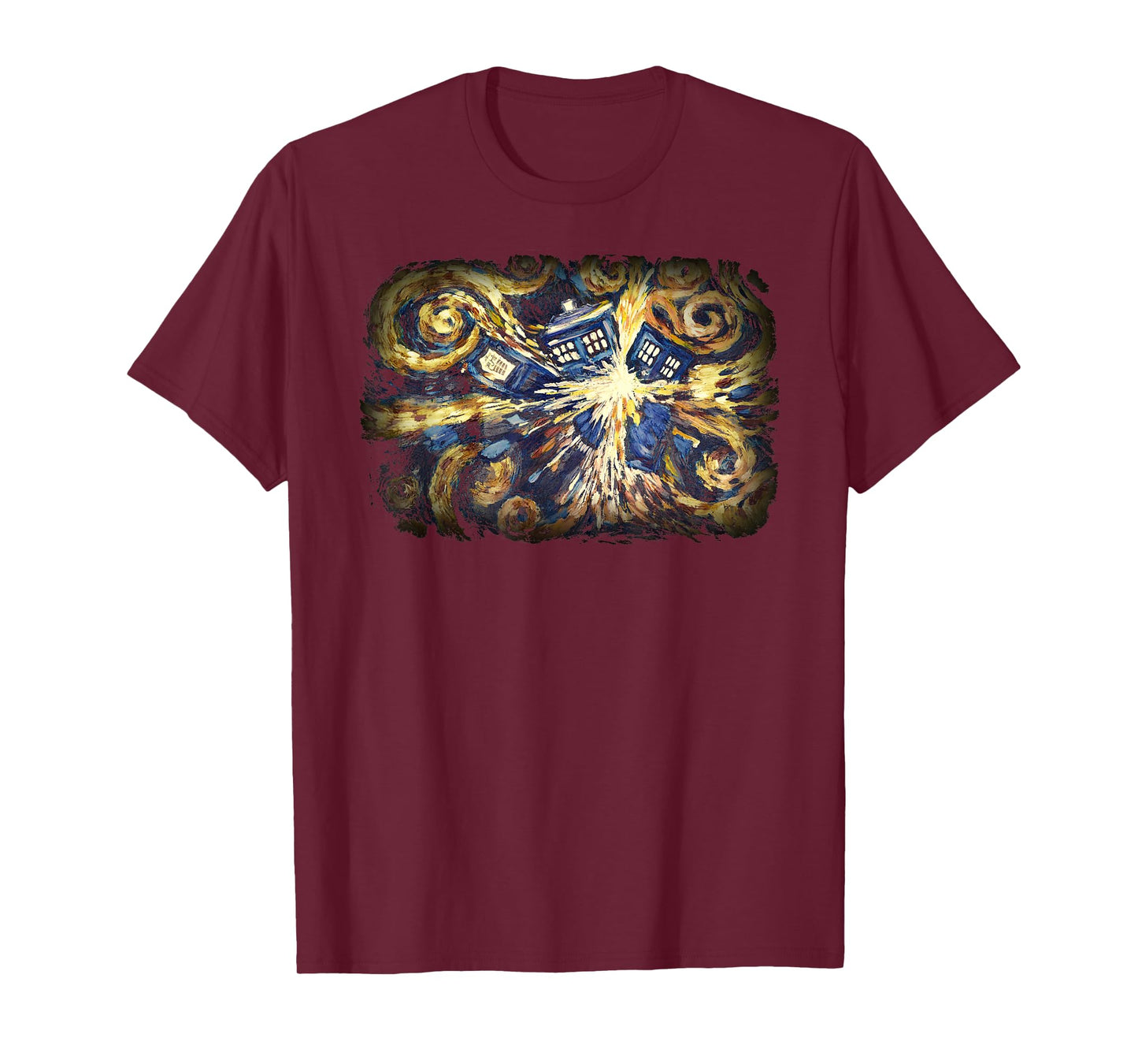 Art Tardis Van Gogh Time Travel Sci-Fi Fan T-Shirt