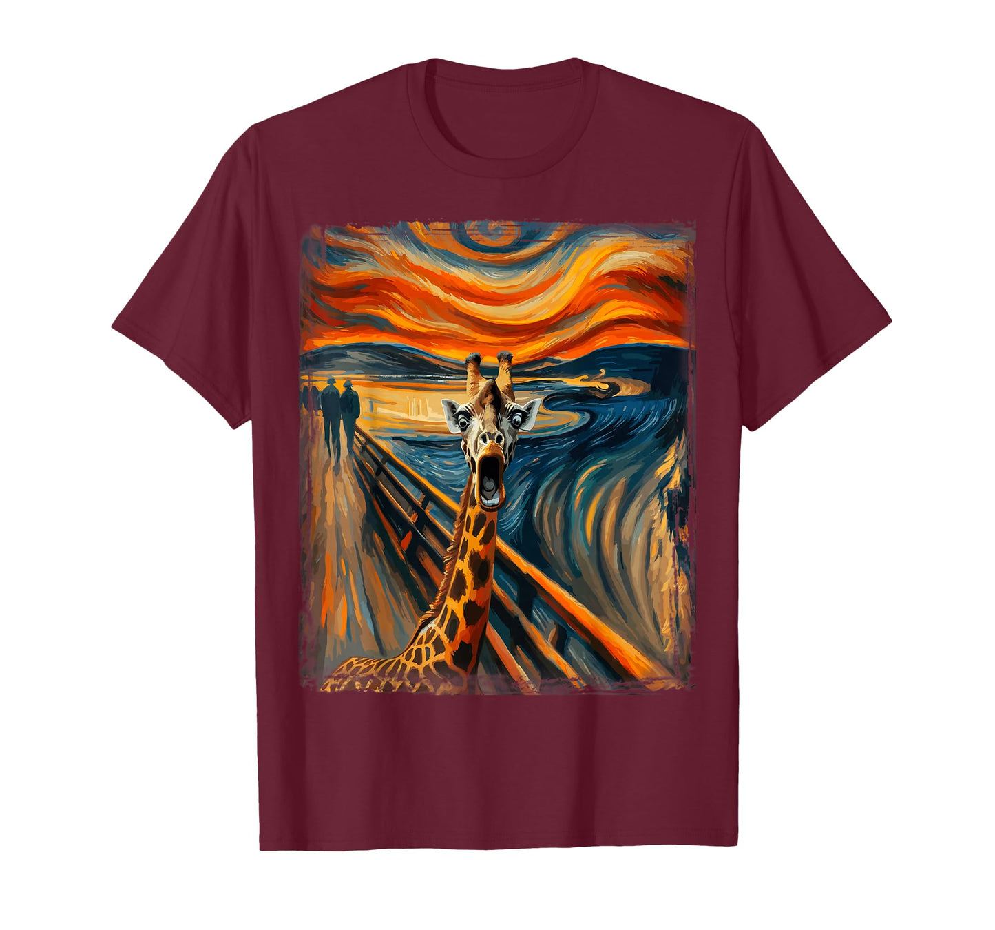 Artist Scream Parody Funny Animal Painting Art Humor Giraffe T-Shirt