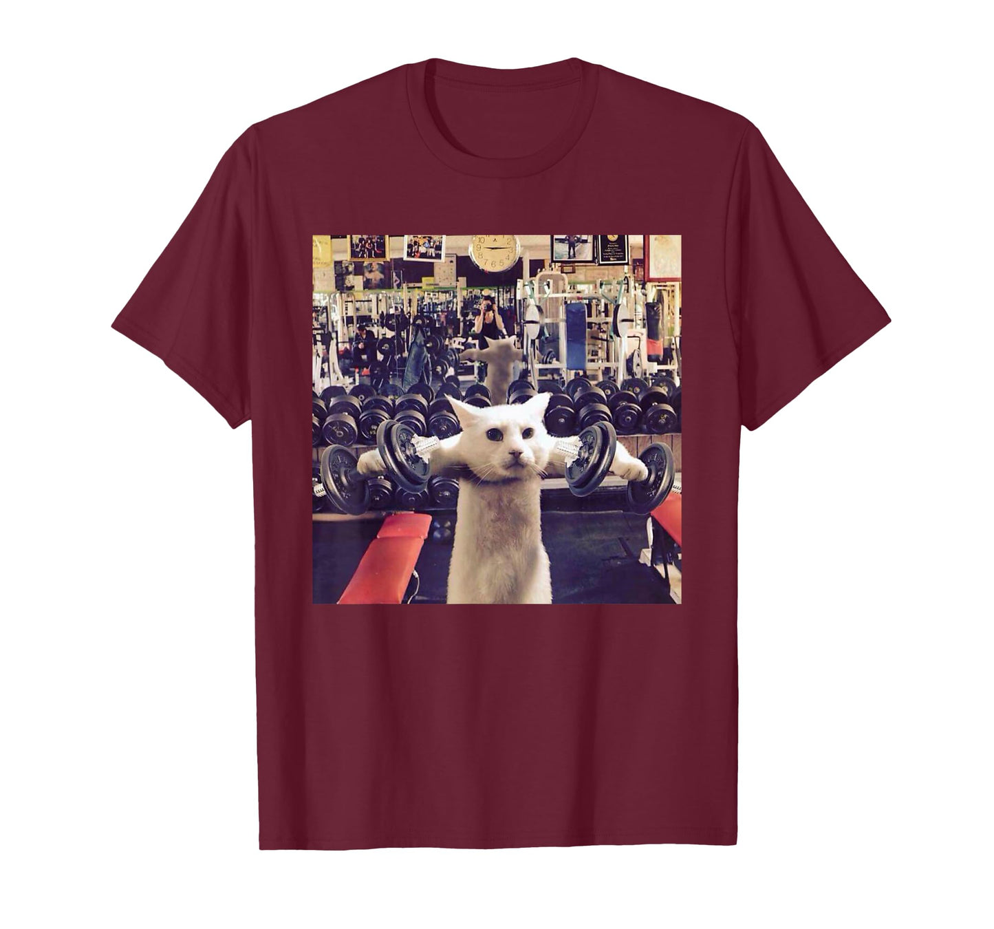 Cat Deadlift Training Funny Cute Kitten Weightlifting Meme T-Shirt