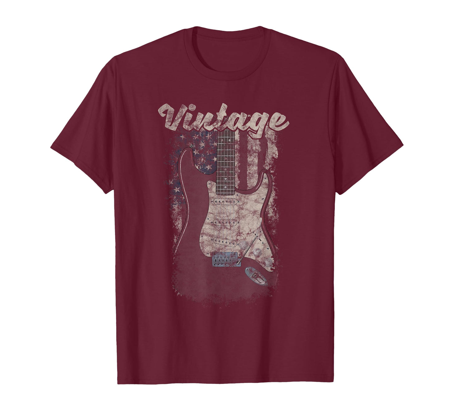 Vintage American Flag Guitar Player TShirt Guitarist Gift T-Shirt