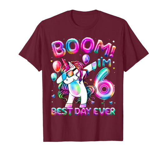 6 Years Old Dabbing Unicorn Gifts 6th Birthday Girl Party T-Shirt