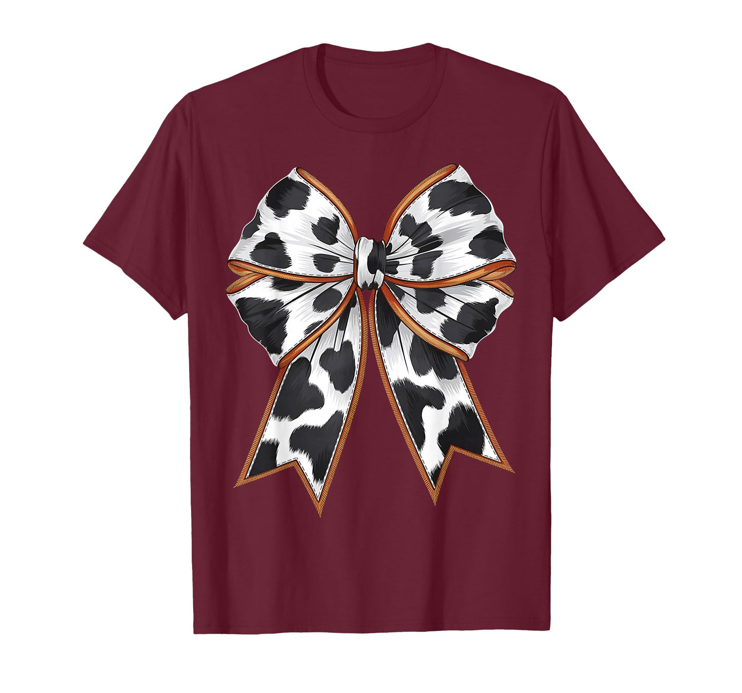 Cute Cow Pattern Bow Coquette Western Farm Cowgirl Bow Cow T-Shirt