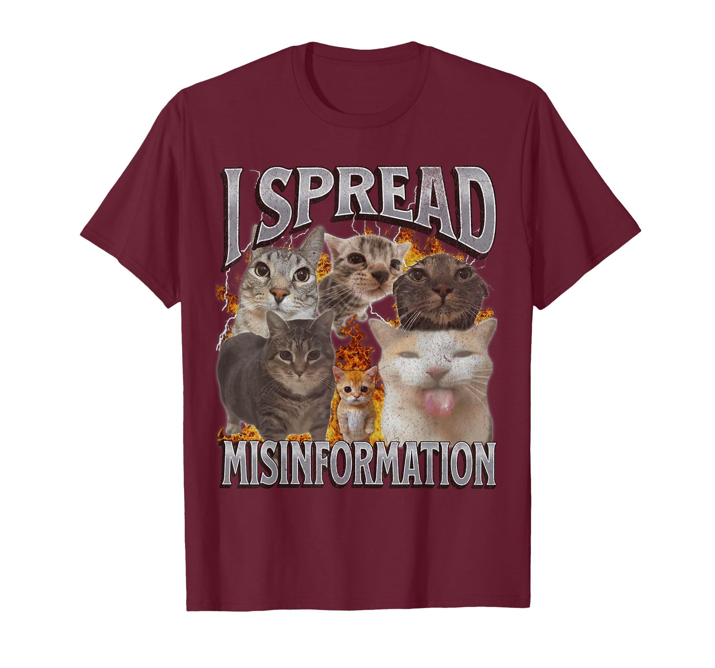 I Spread Misinformation Funny Cat Meme Bootleg Graphic Men Women T-Shirt