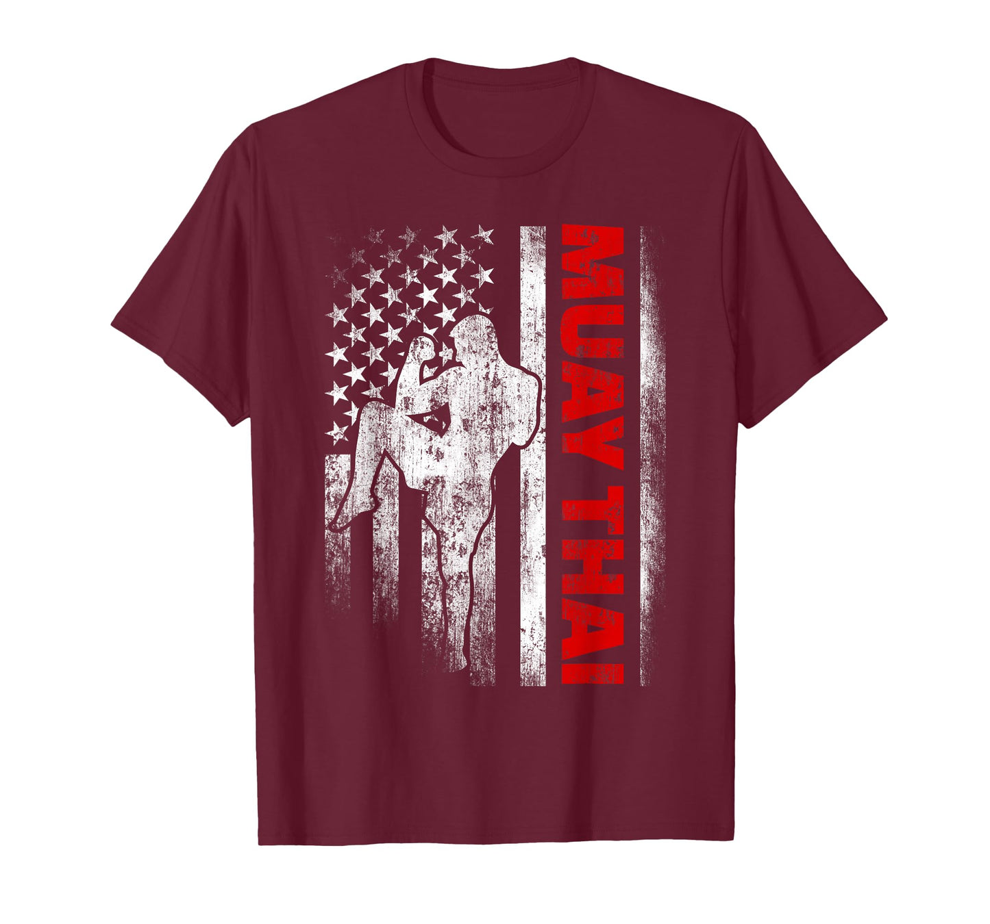Muay Thai Boxing US American Flag T-Shirt