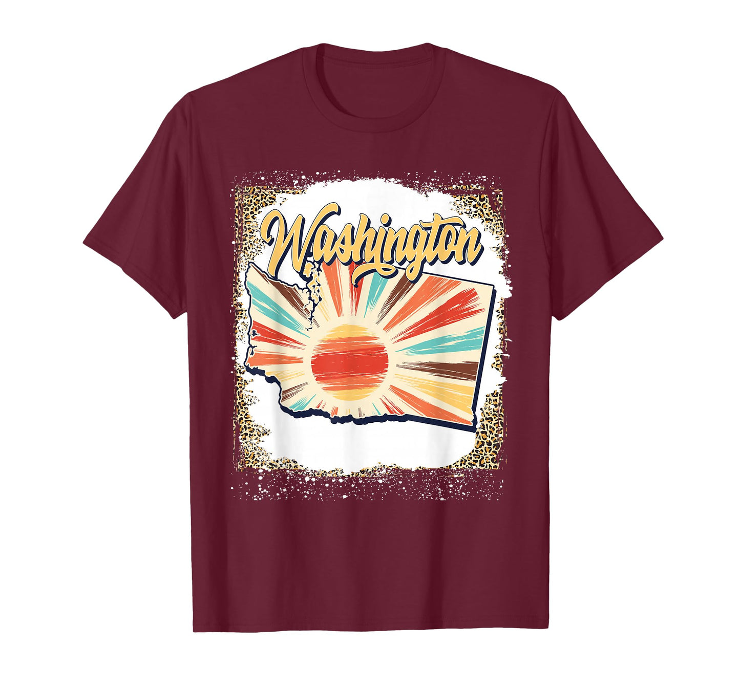 Vintage USA Washington State Map Flag Souvenir Men Women Kid T-Shirt