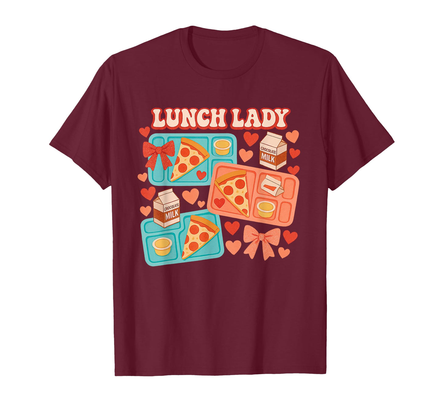 Cute Lunch Pizza Milk Lady Coquette Collage T-Shirt