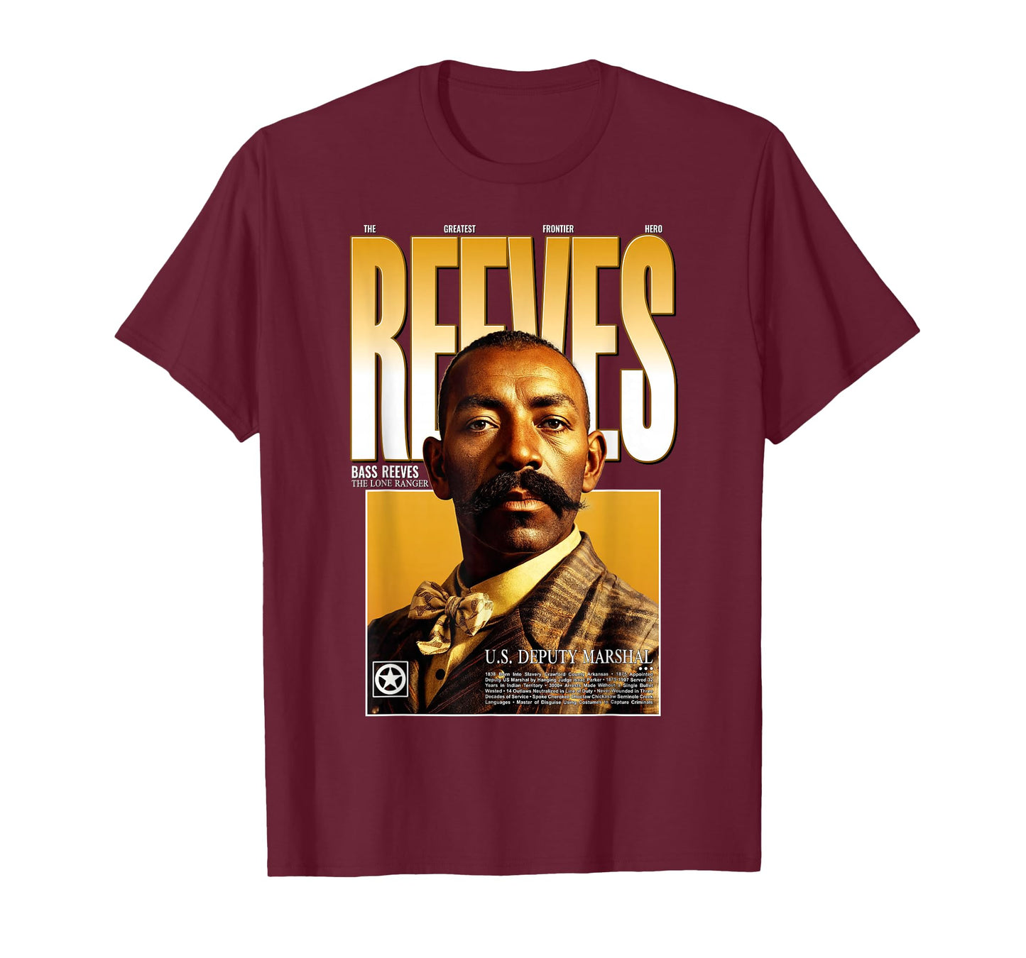 Historic Bass Reeves Black Cowboy Marshal American Hero T-Shirt